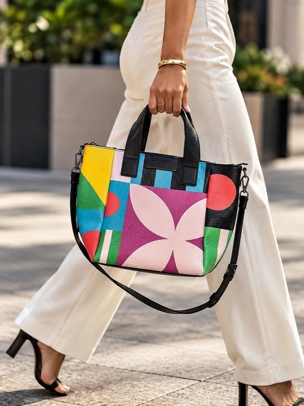 Desigual 24SAXP41 Color Block Tote Multi Like New